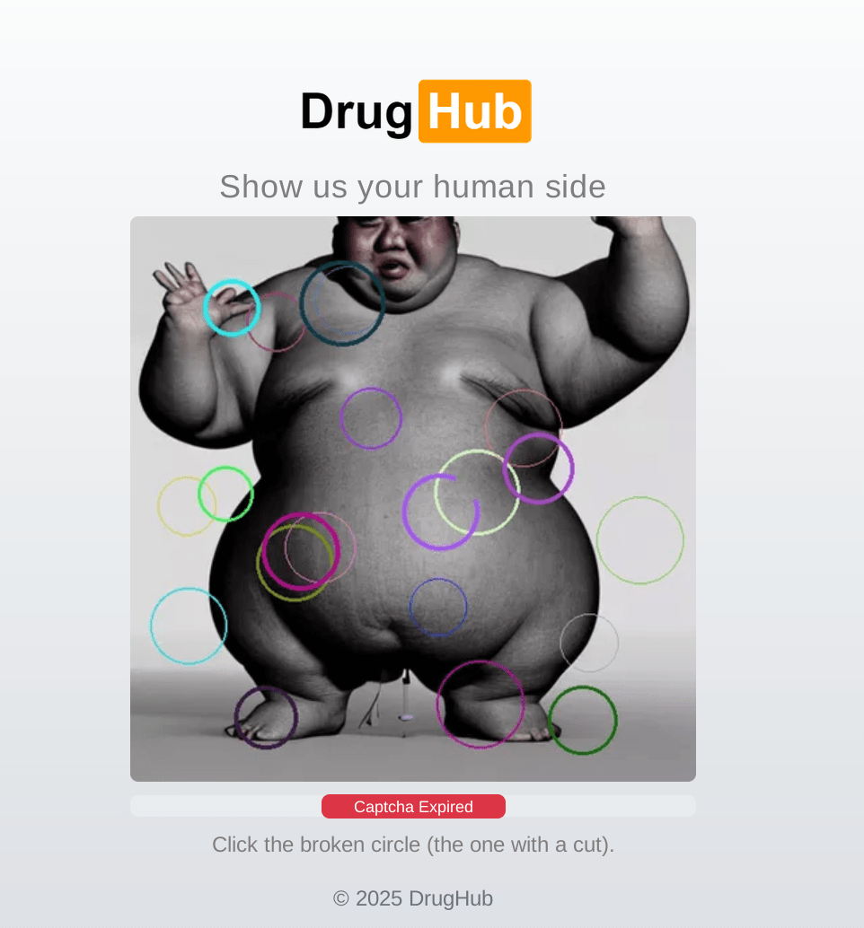 DrugHub captcha and access verification
