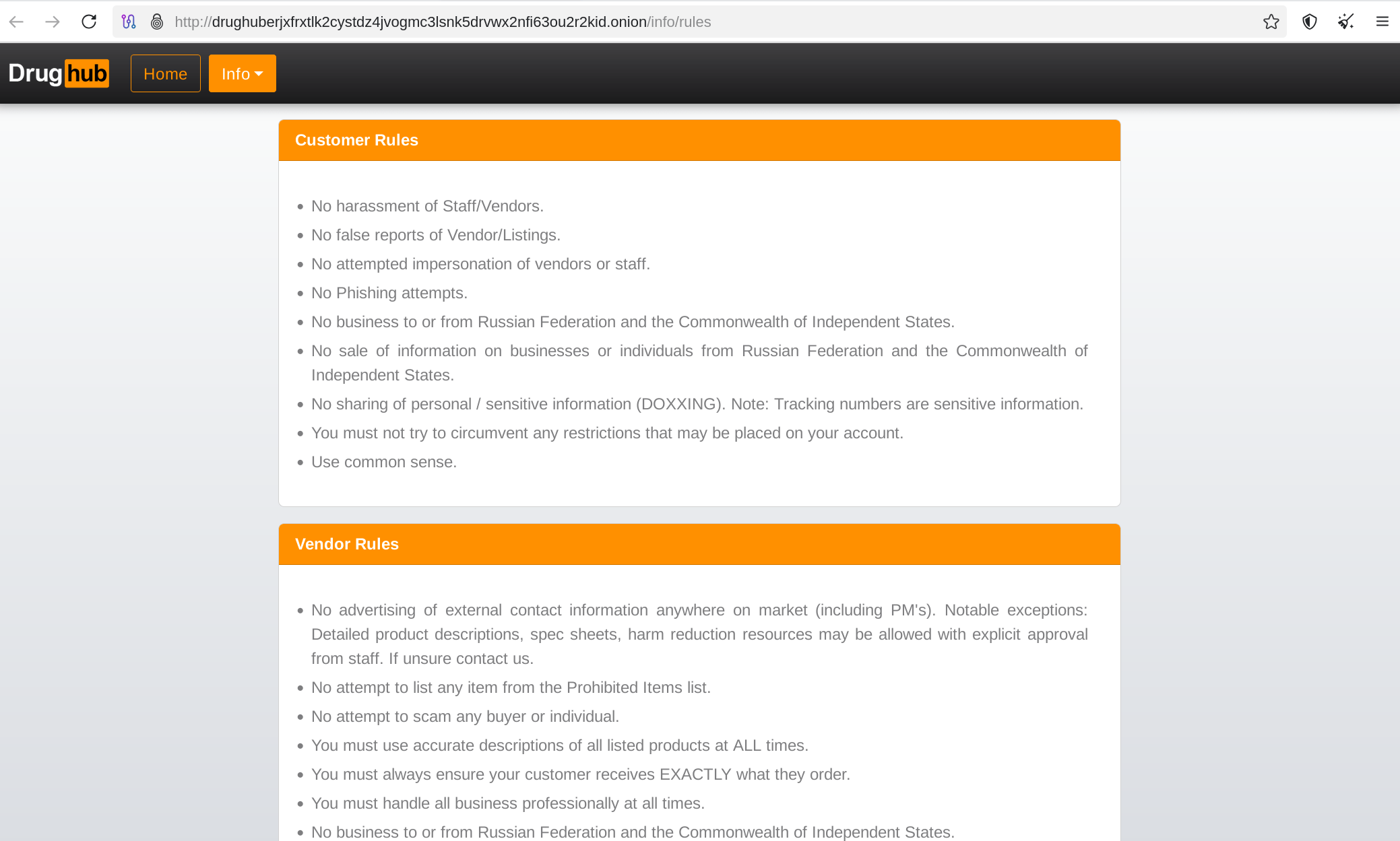 DrugHub security rules and guidelines